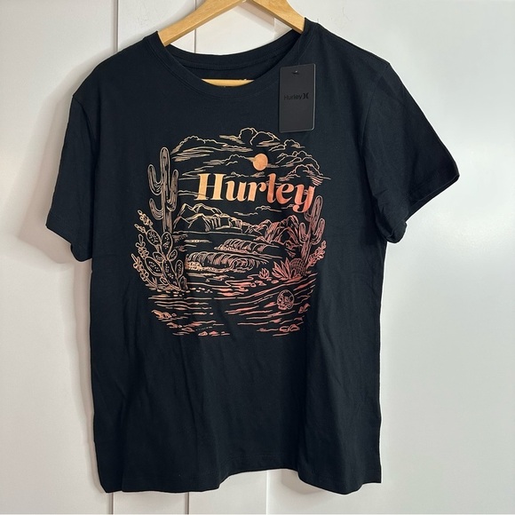 Hurley Other - Hurley Black desert Graphic T-Shirt Large cropped boxy oversized sunset orange